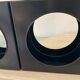 Pair of vintage 1970s vinyl record racks
