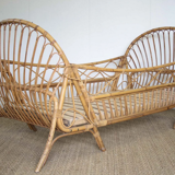 Vintage rattan evolutive bed