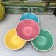 4 Digoin cups France the Francorussian green yellow blue pink dessert