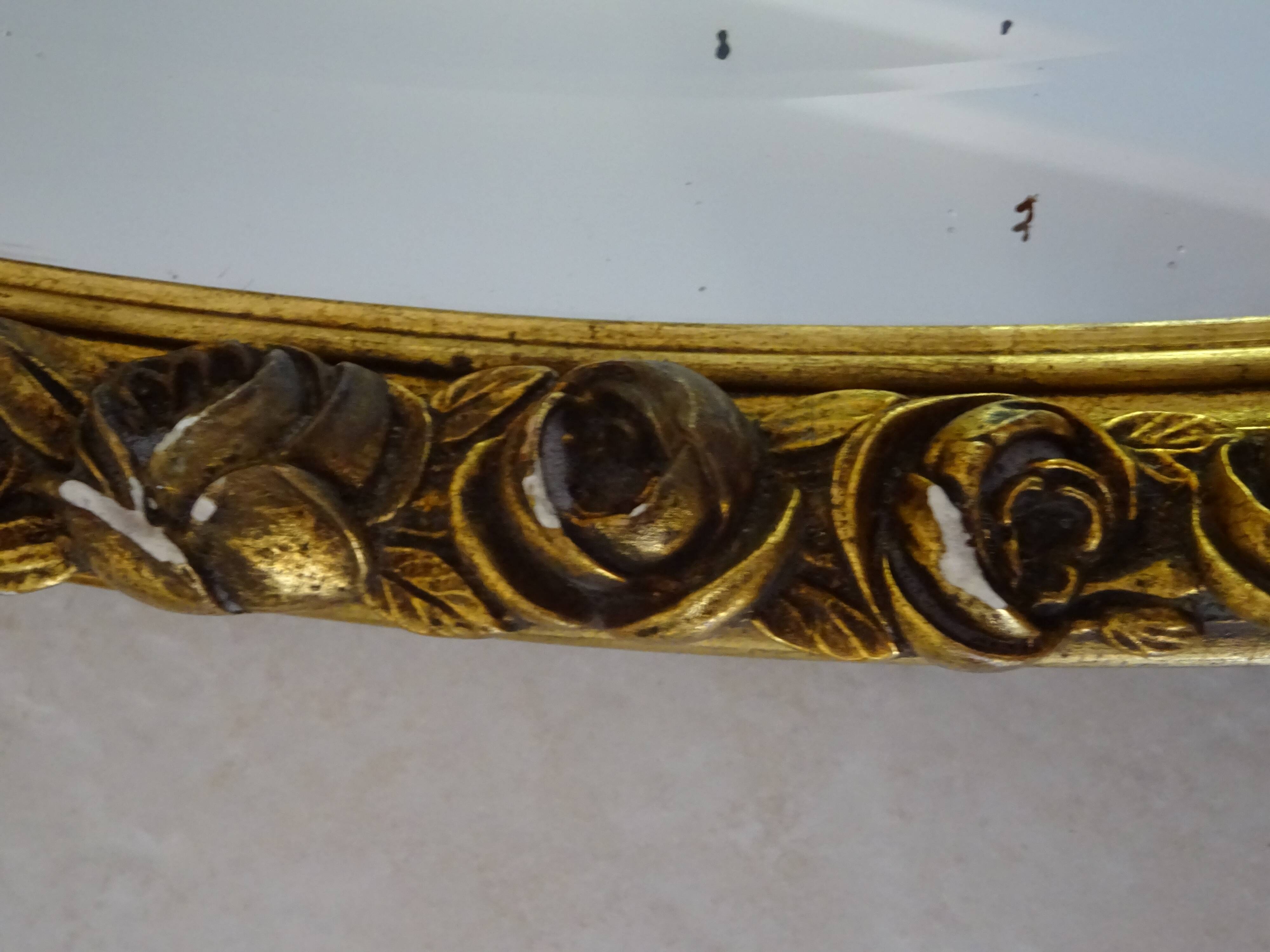 large old oval golden mirror 84x51cm