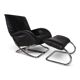 WK Möbel leather lounge chair with ottoman by Robert Haussmann, 1970