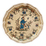 Ancienne Assiette MOUSTIERS Salins Céramique Décor Ancien Vintage #B196