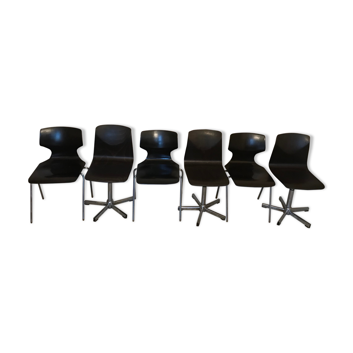 Lot of six vintage chairs Pagholz-Flàtotto