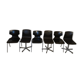 Lot of six vintage chairs Pagholz-Flàtotto