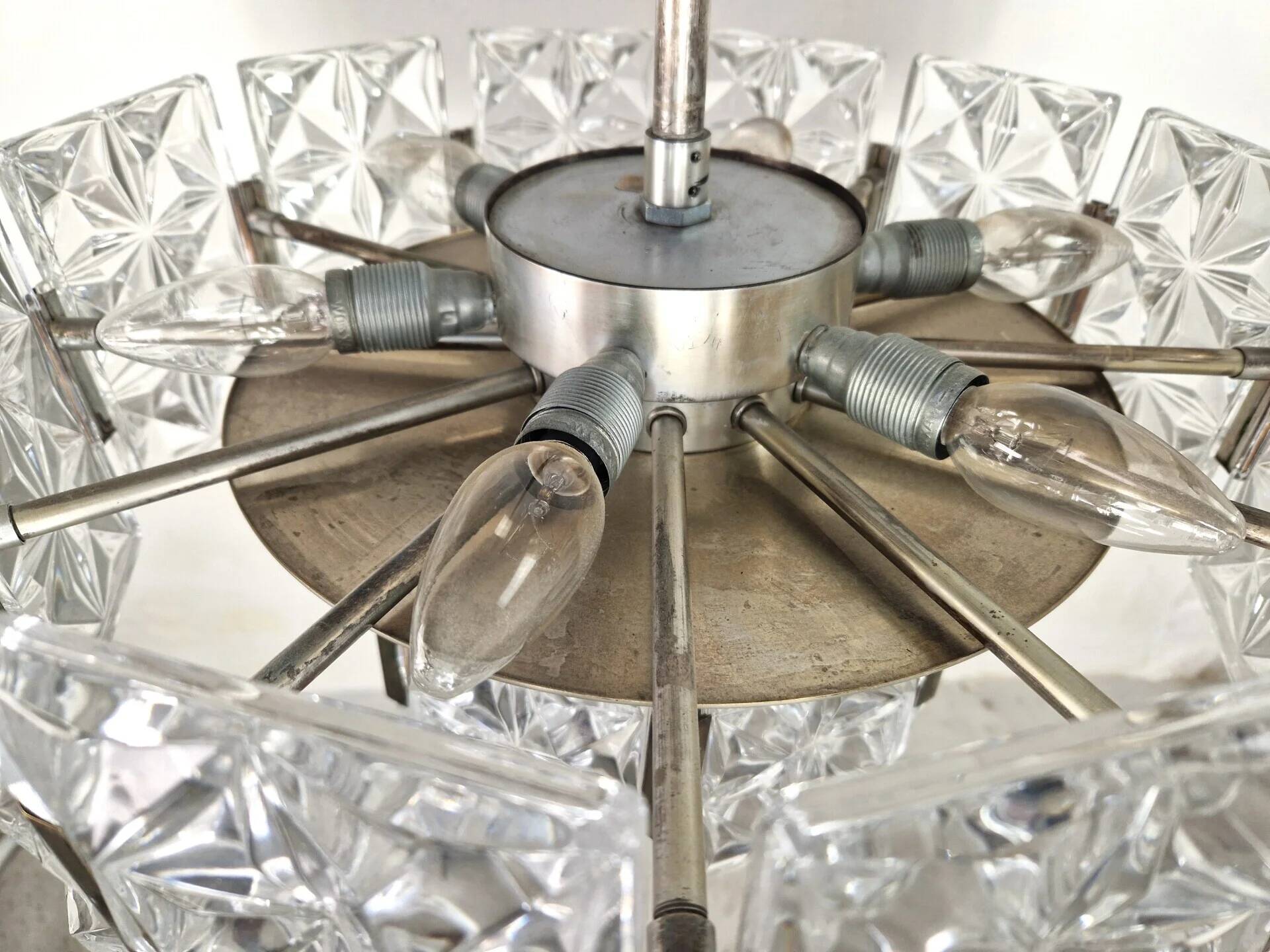 Vintage Hillebrand crystal chandelier, 1960s