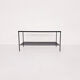 Mid-century modern minimalistic metal and glass coffee table