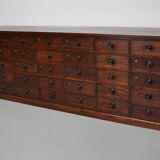 Very Large Antique Hardwood Apothecary Cabinet / Bank of Drawers, ca 1900
