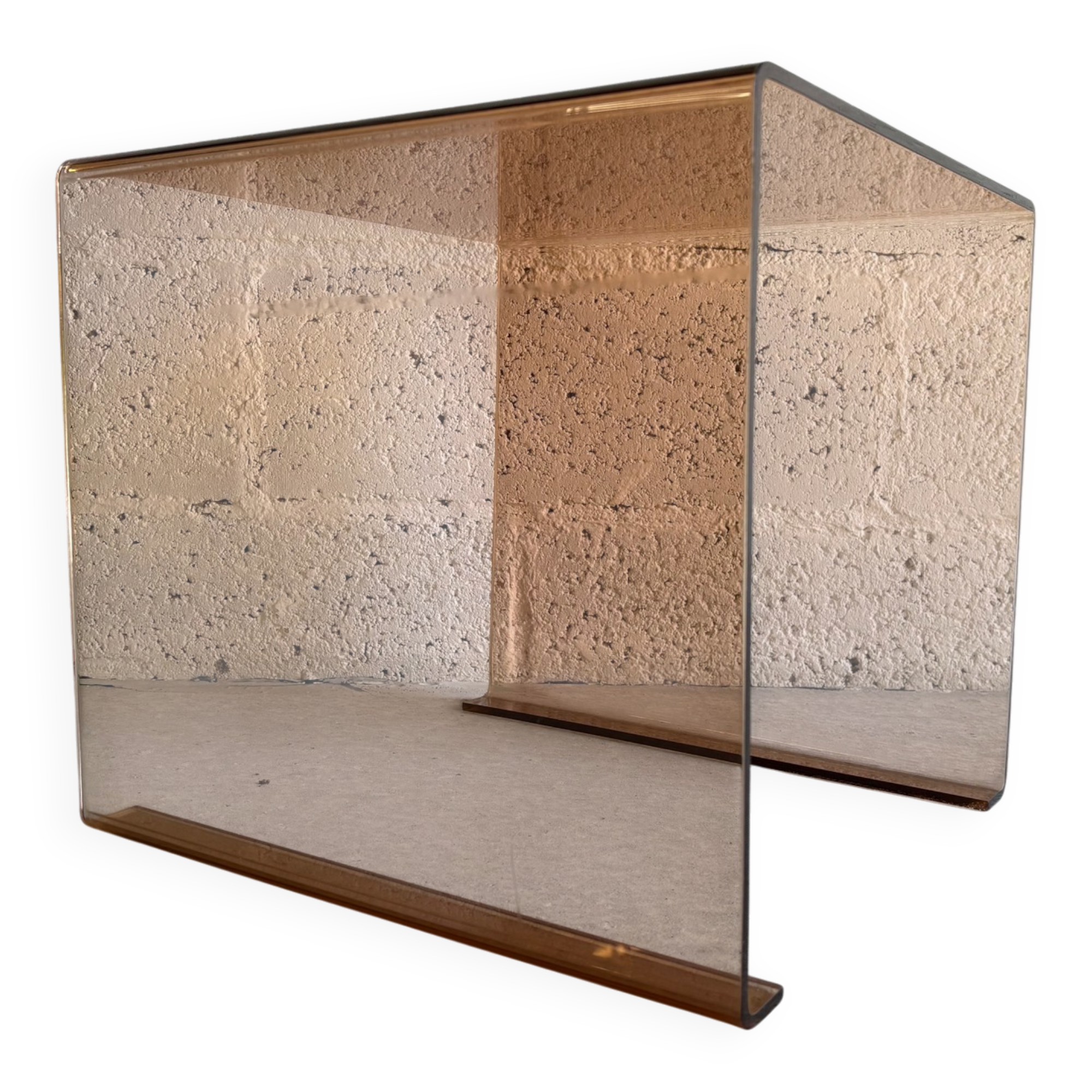 Smoked Plexiglass coffee table / side table, 1970.