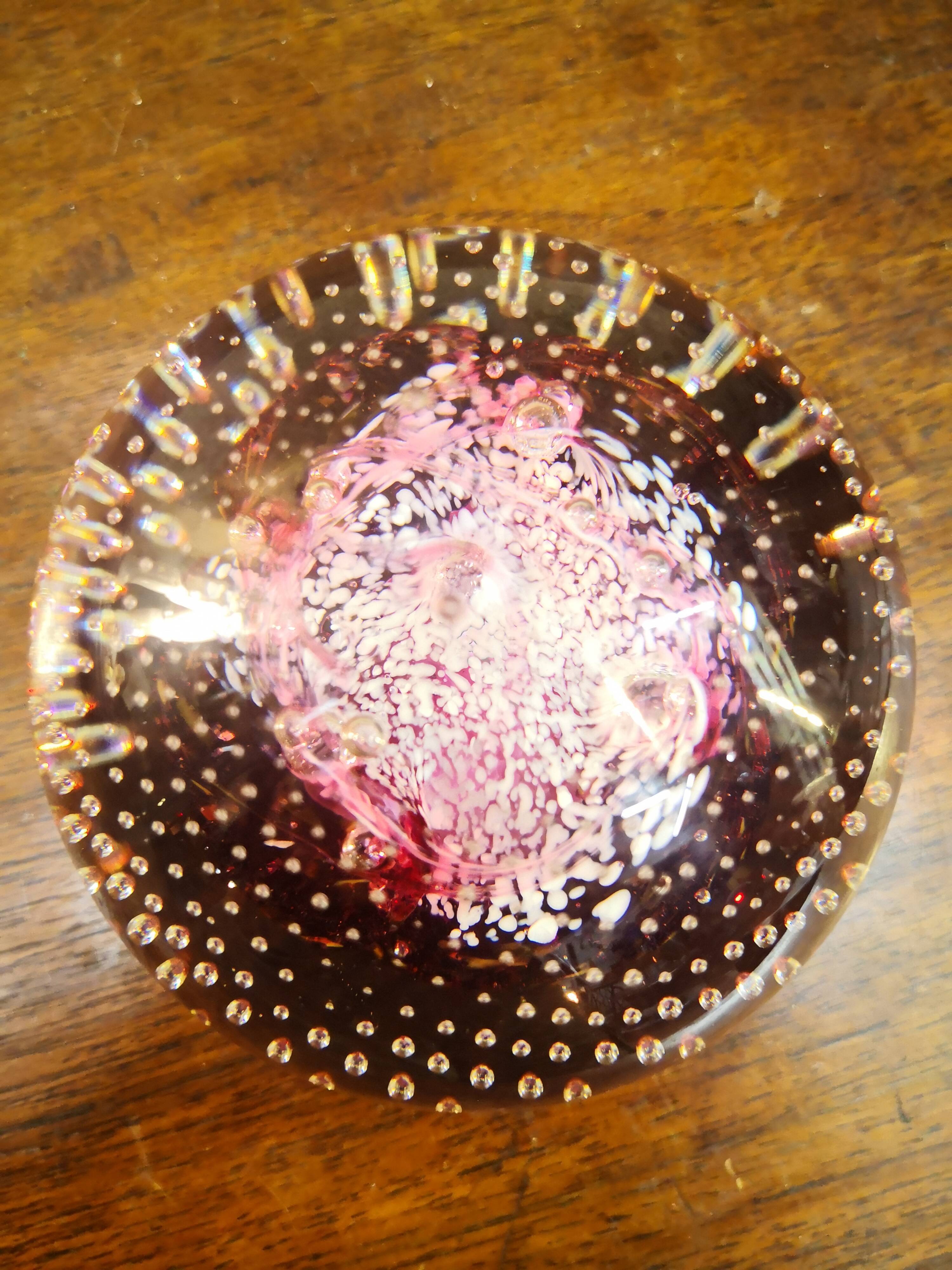 Pink paperweight, Caithness sulphide