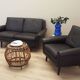 Brown leather sofa, Danish design, 1960s, designer: Aage Christiansen