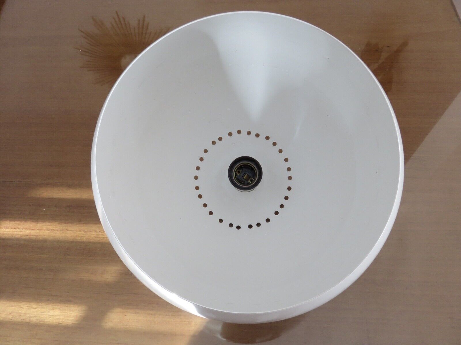 Vintage pendant lamp in white lacquered metal 80s