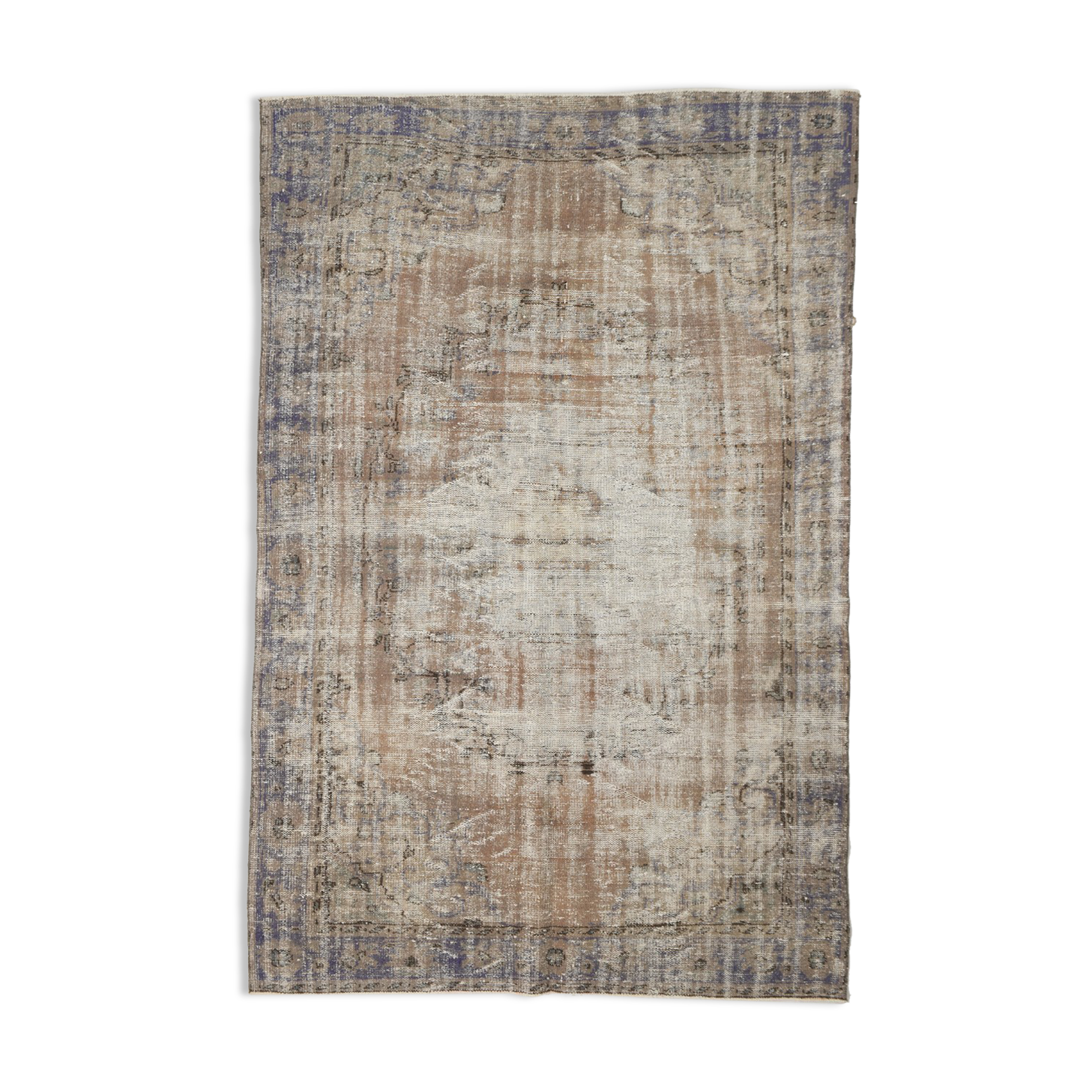 6x9 distressed wool vintage rug 292x191cm