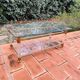 Rectangular coffee table in glass, brass and plexiglass Italy Hollywood Re
