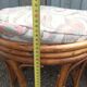 Pair old ottoman stools foot rest round wicker vintage rattan
