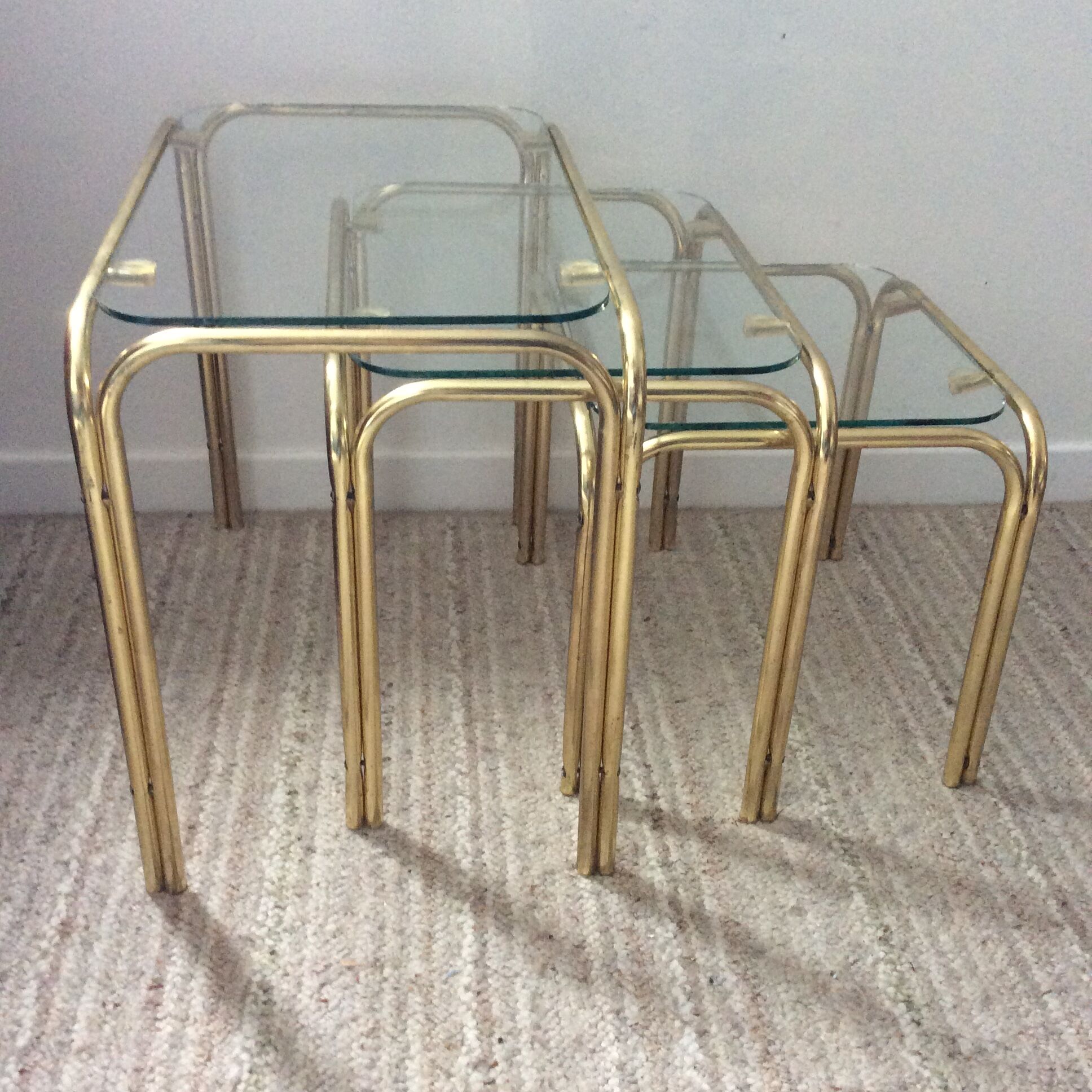 Series of 3 pull-out tables from the 70s