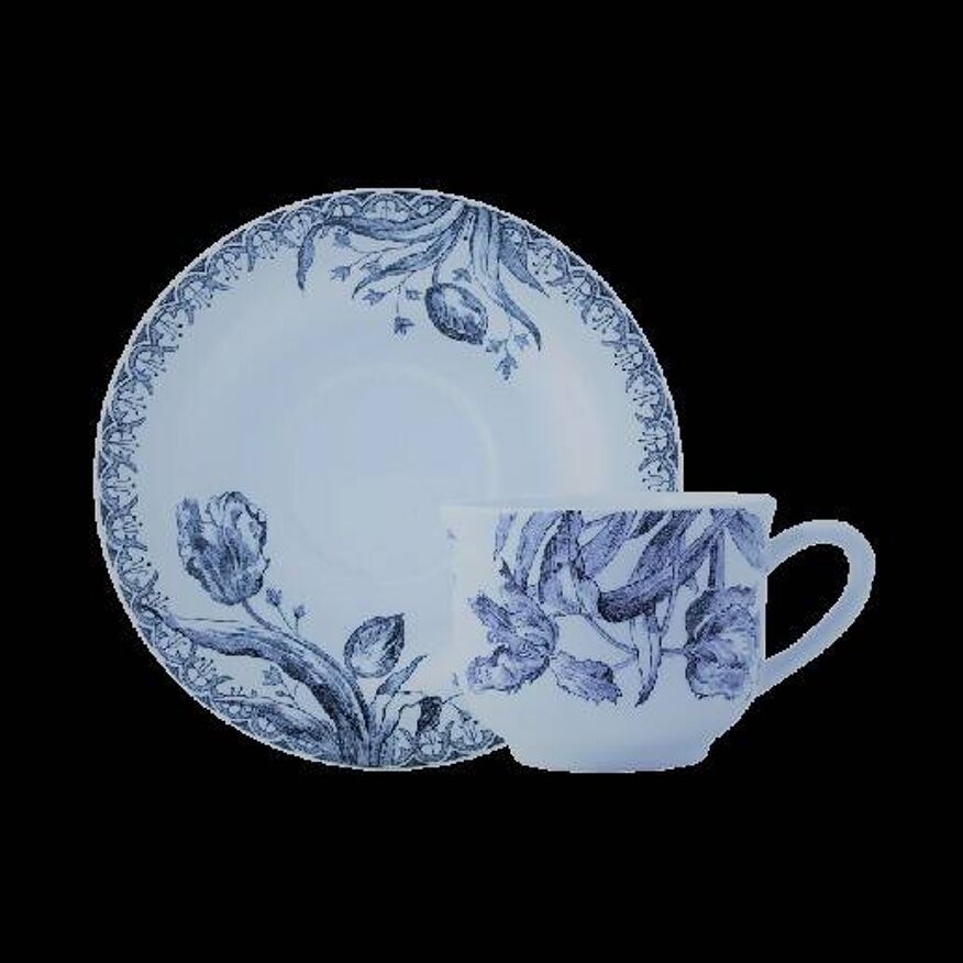 Service tasses et soucoupes en porcelaine de Gien vintage motifs de roses -  Ressourcerie Histoires Sans Fin