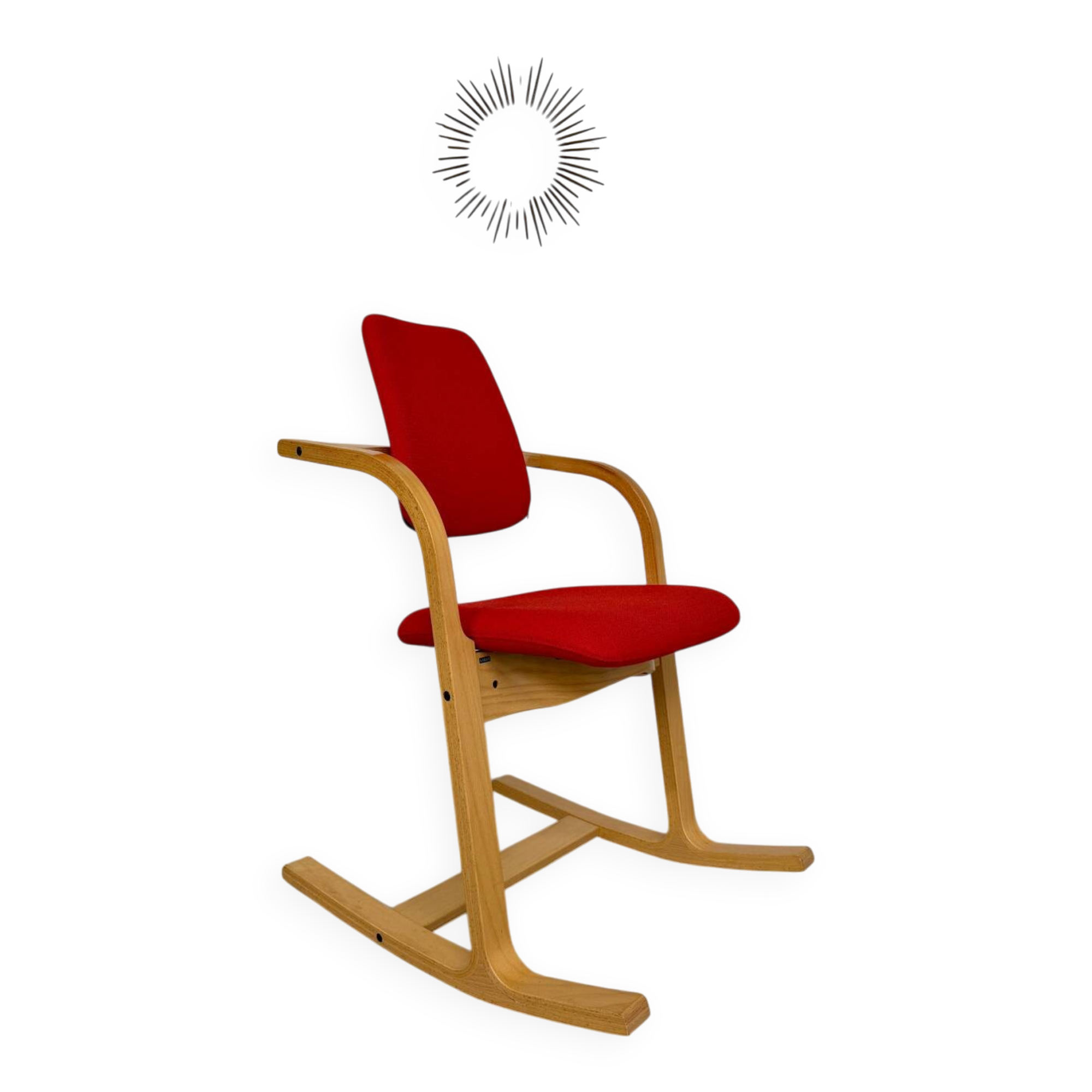 Stokke Varier Actulum red Scandinavian design rocking chair