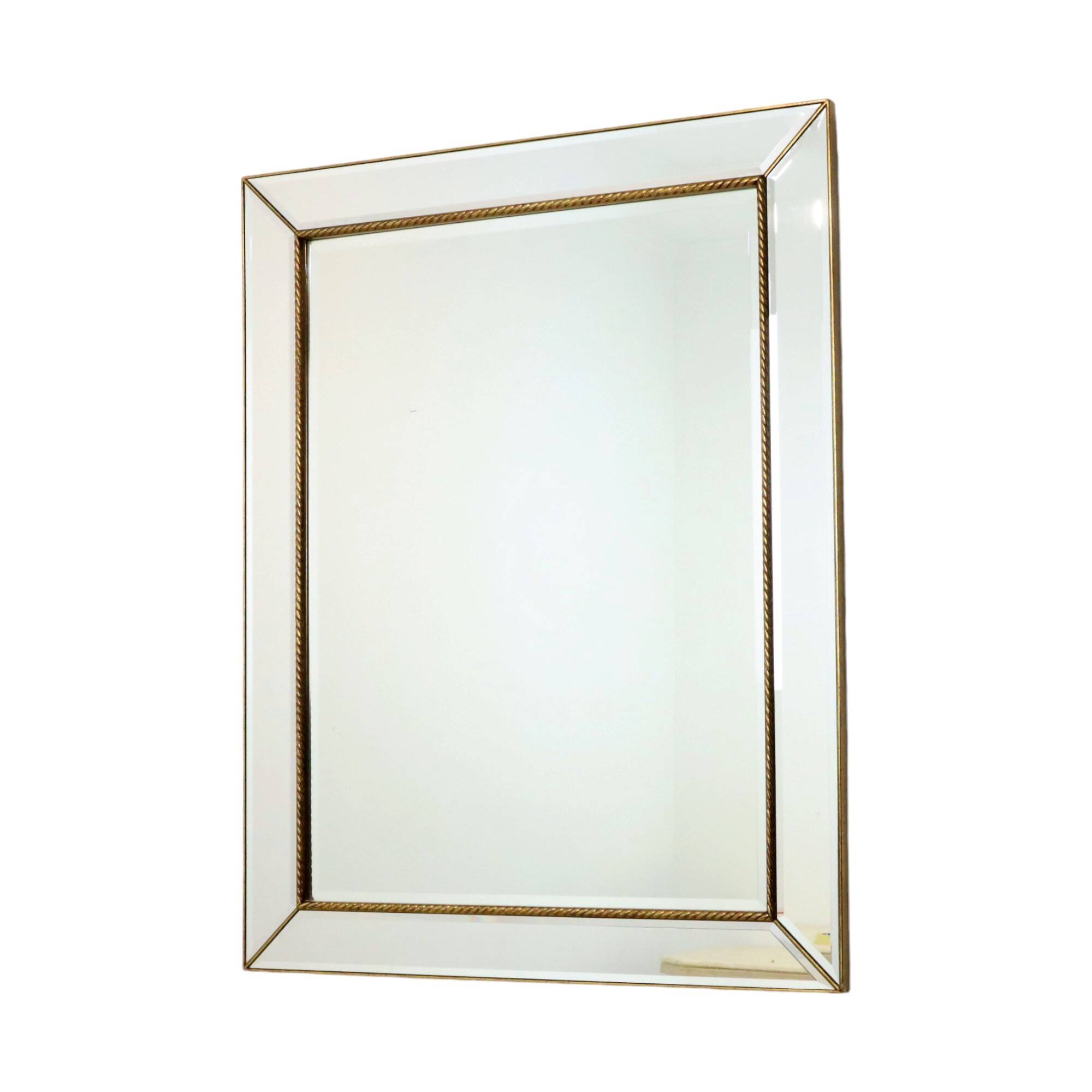 Deknudt Hollywood Regency Faceted XL Vintage Mirror 112 cm