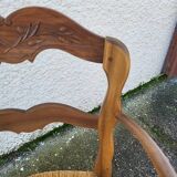 Provencal straw armchair in walnut