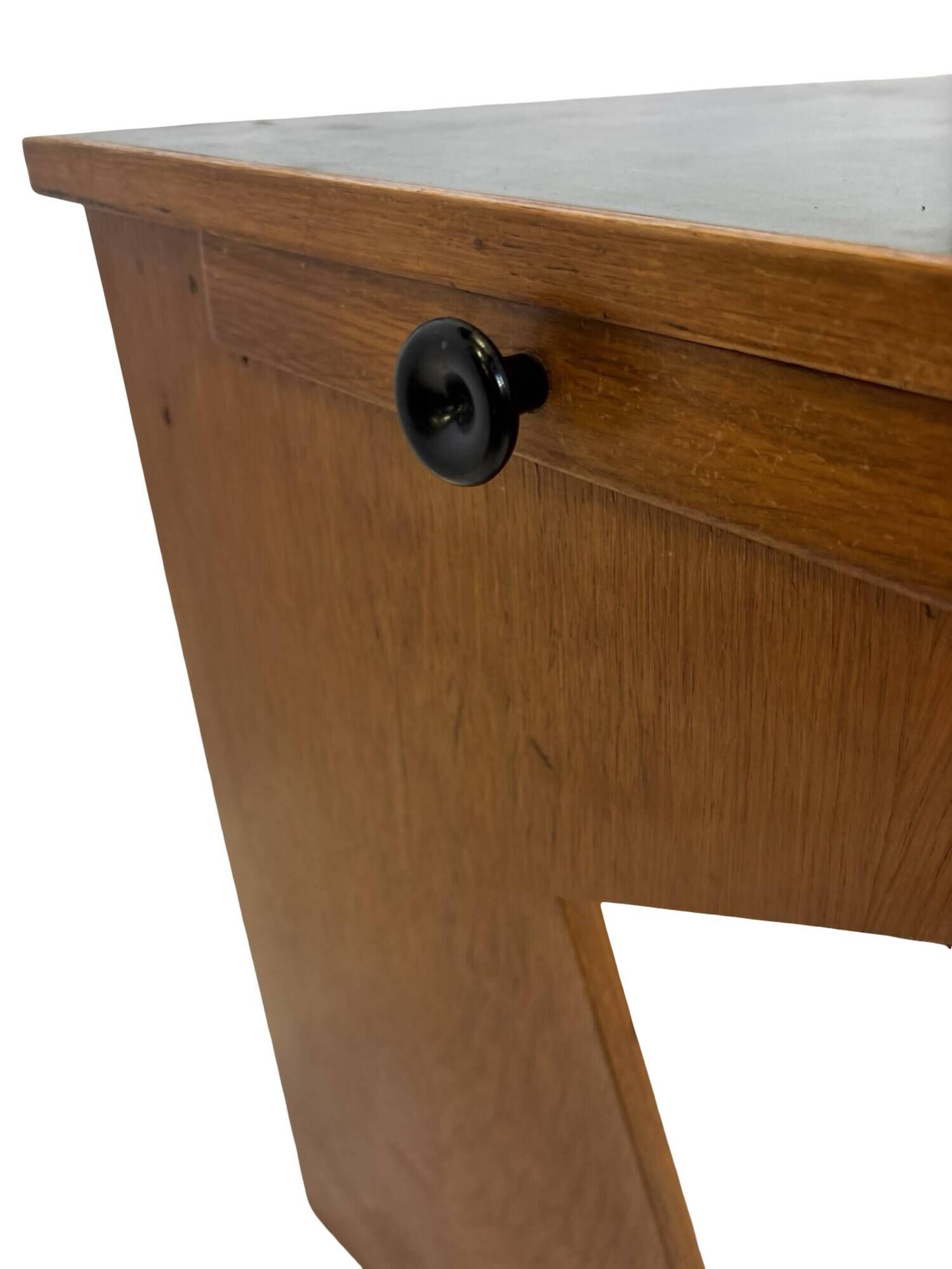 Art Deco desk, minimalist design in oak, unique 40s design, Netherlands.