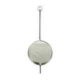 Xavier Feal brushed steel round mirror, 1970s