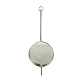 Xavier Feal brushed steel round mirror, 1970s