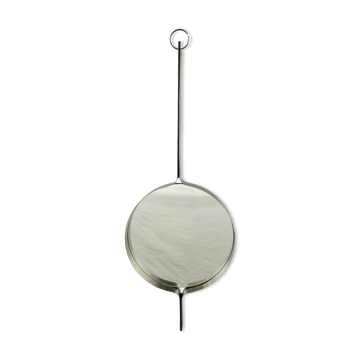 Xavier Feal brushed steel round mirror, 1970s
