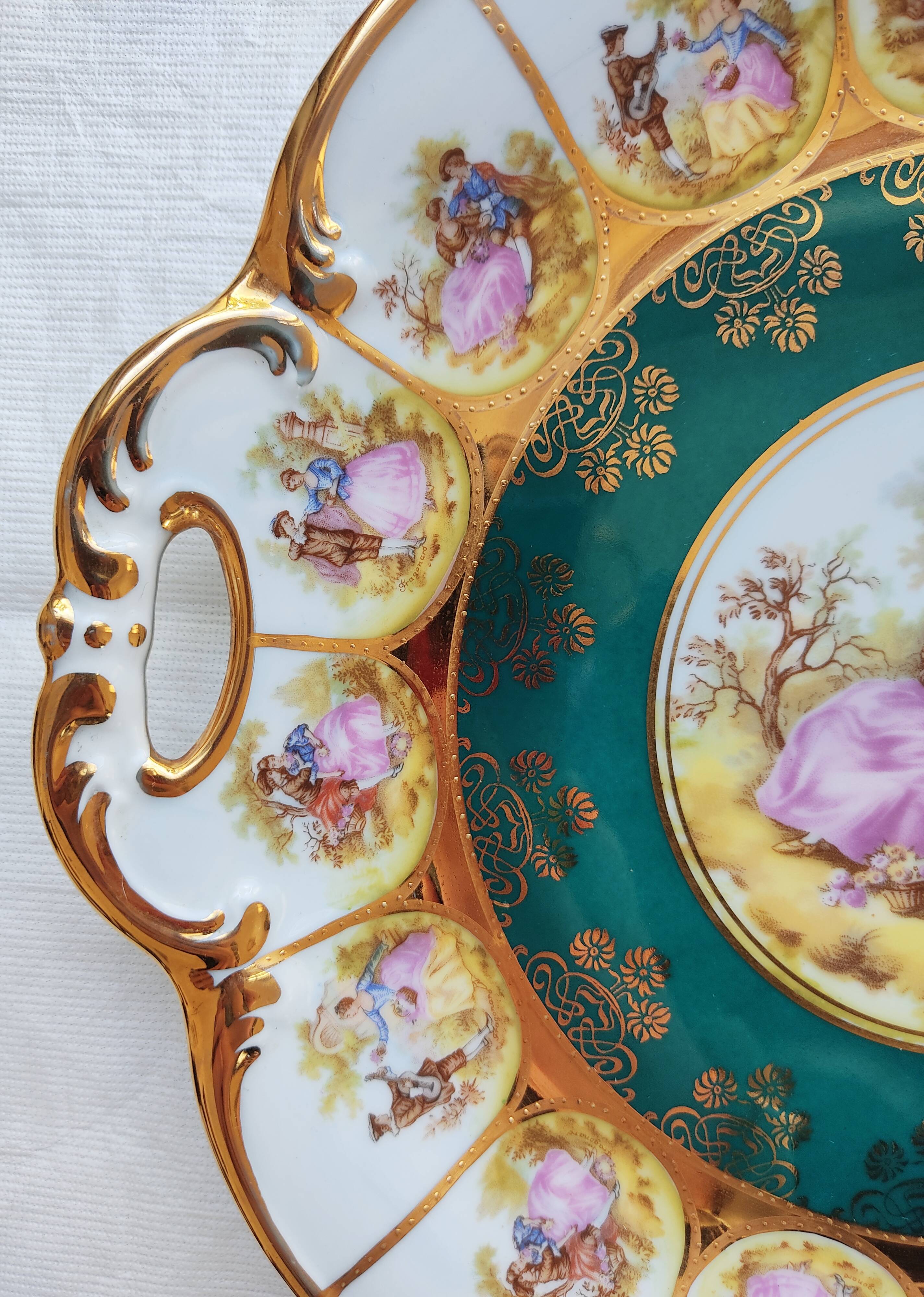 Porcelain dish Karlsbader decoration after Fragonard