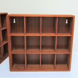 Two wall shelves with solid wood compartments design 80s
