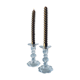 Pair of glass candle holders
