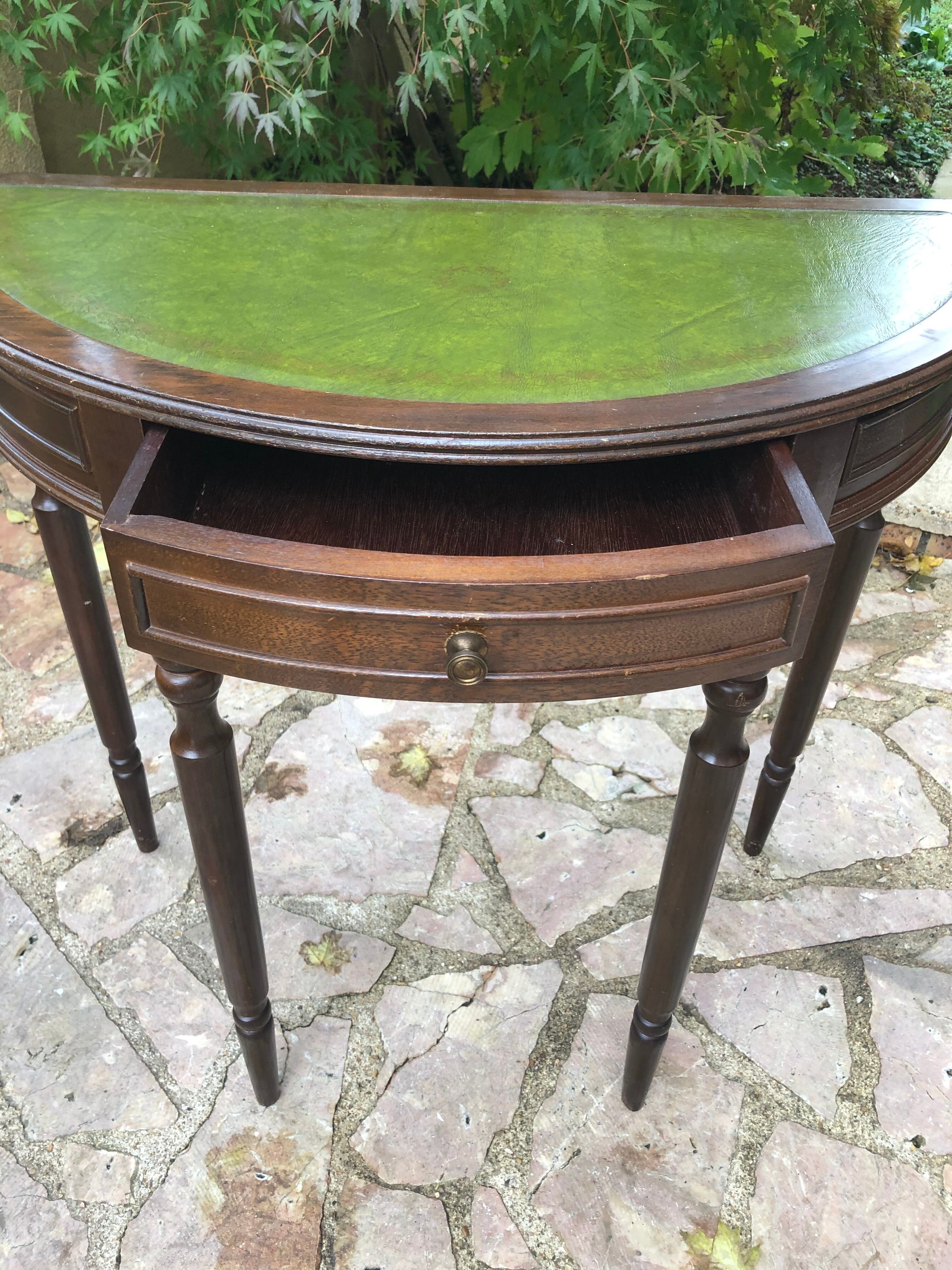 Wooden half moon console