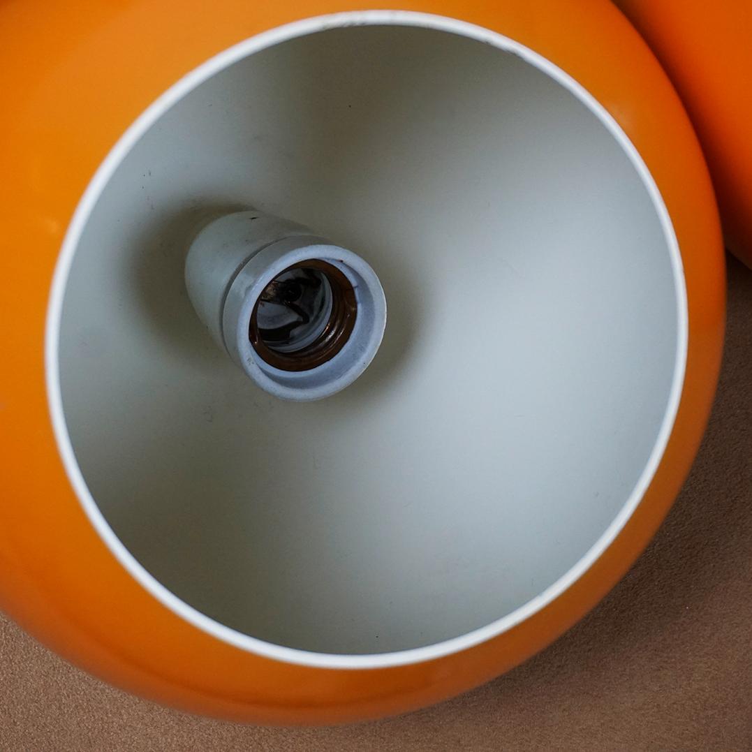 Pair of Yellow Topan Pendant Lamps by Verner Panton, Denmark