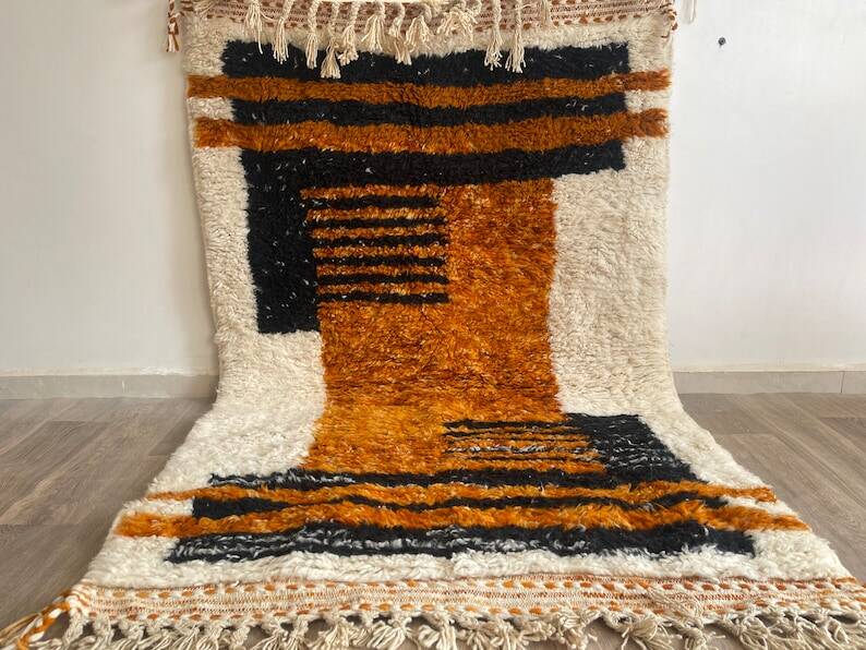 Handmade wool Beni Ourain rug,