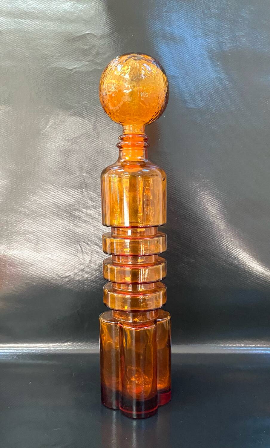 Amber carafe from Empoli from the 1960s - Quatrefoil