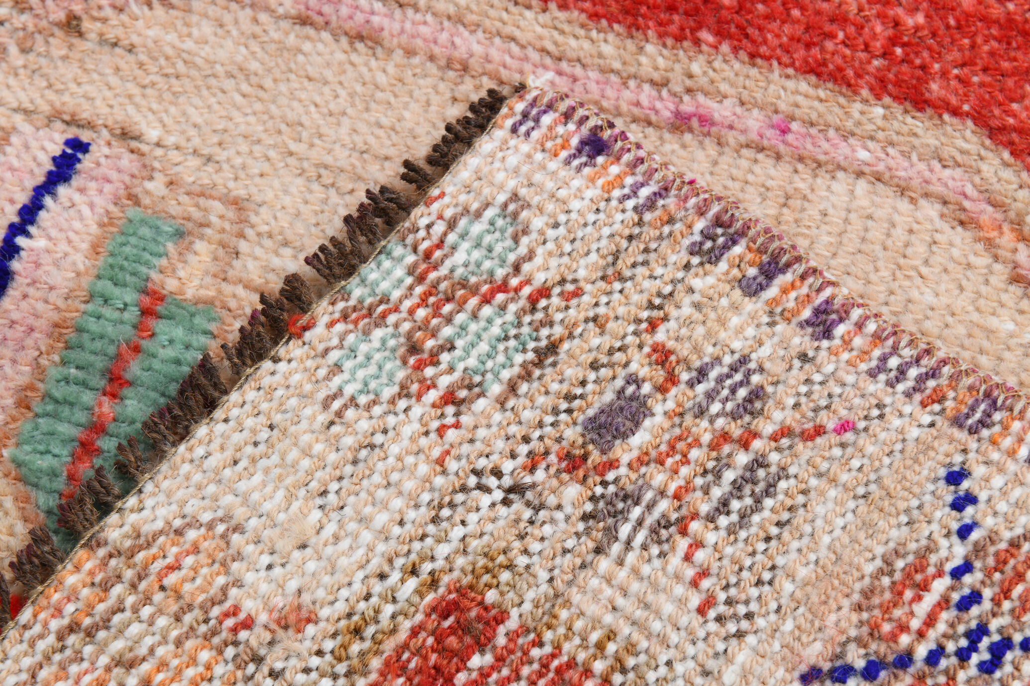 3x7 short vintage oushak runner rug