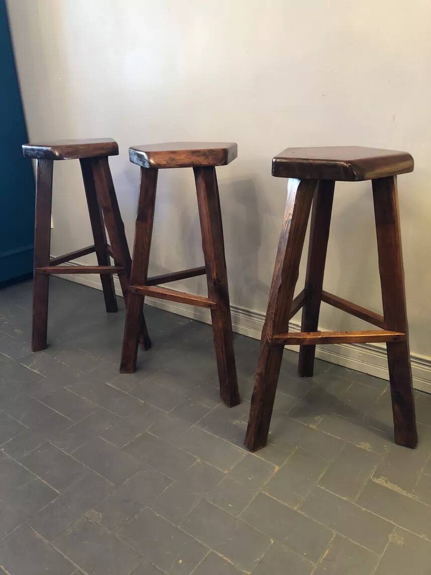 3 tripod bar stools