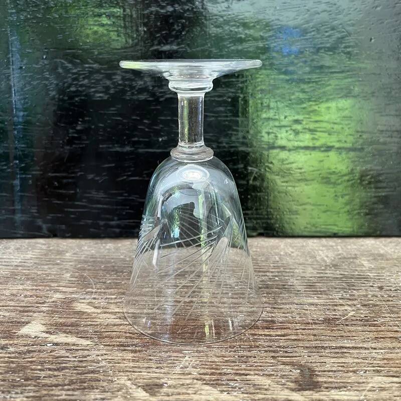 Chiseled crystal wine glasses