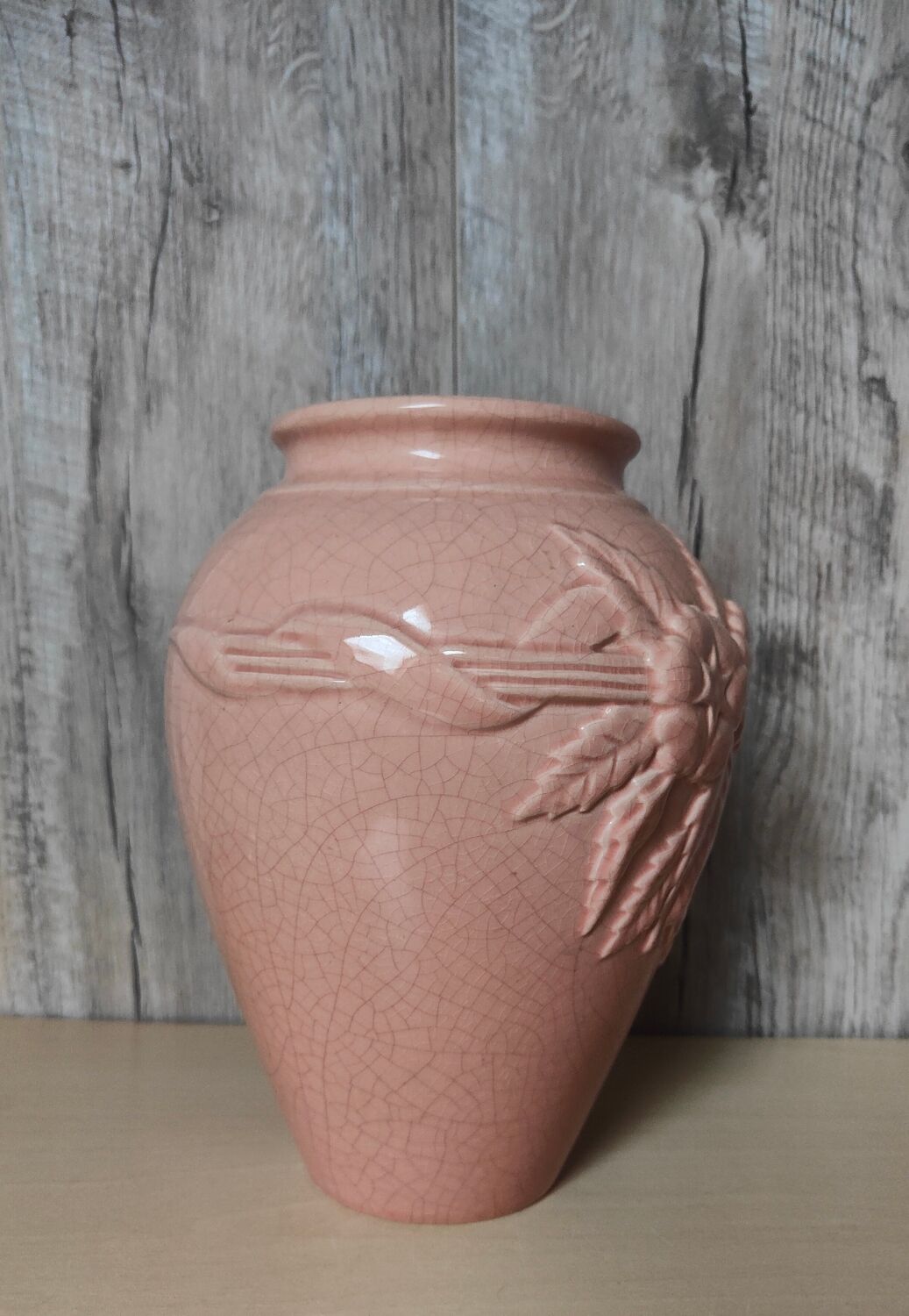 Vase craquelé rose