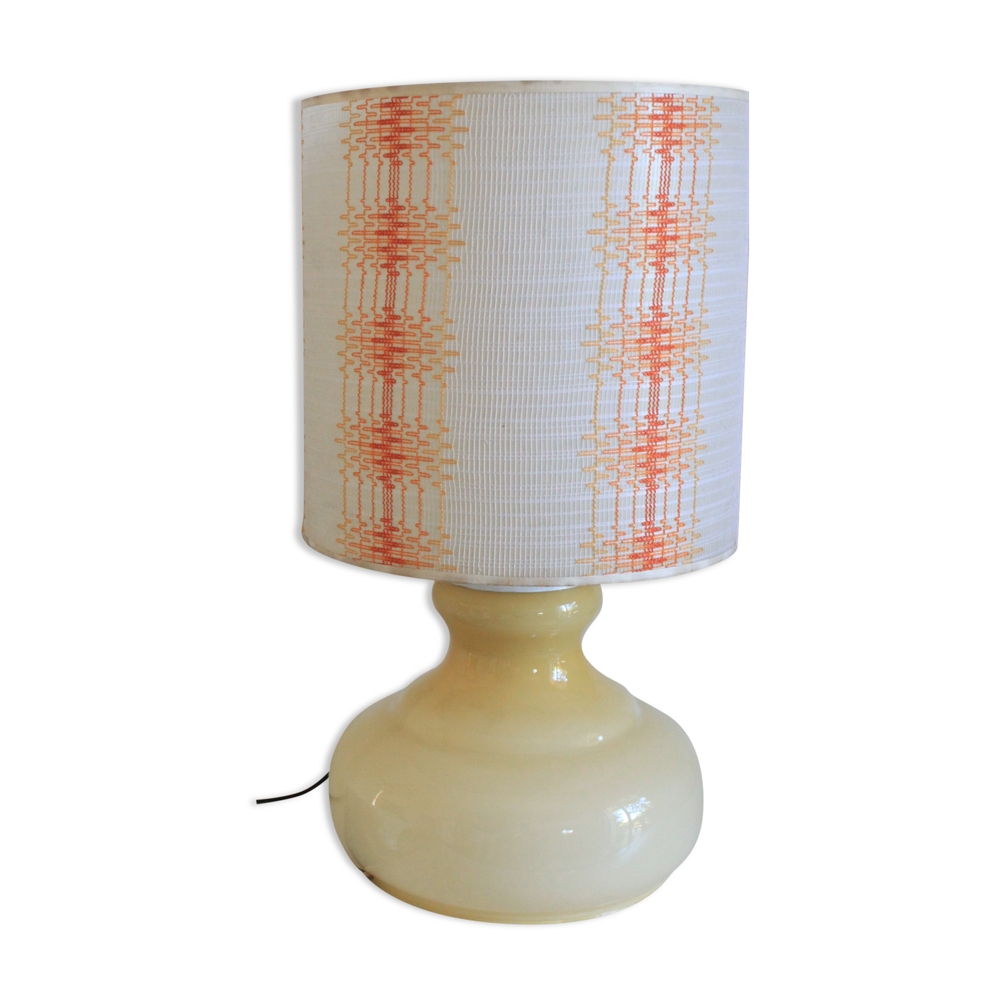 Smoked glass lamp blown double lighting, space age 1970