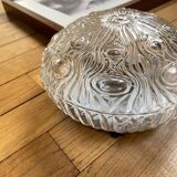 Petite applique murale plafonnier verre épais 1970 1980