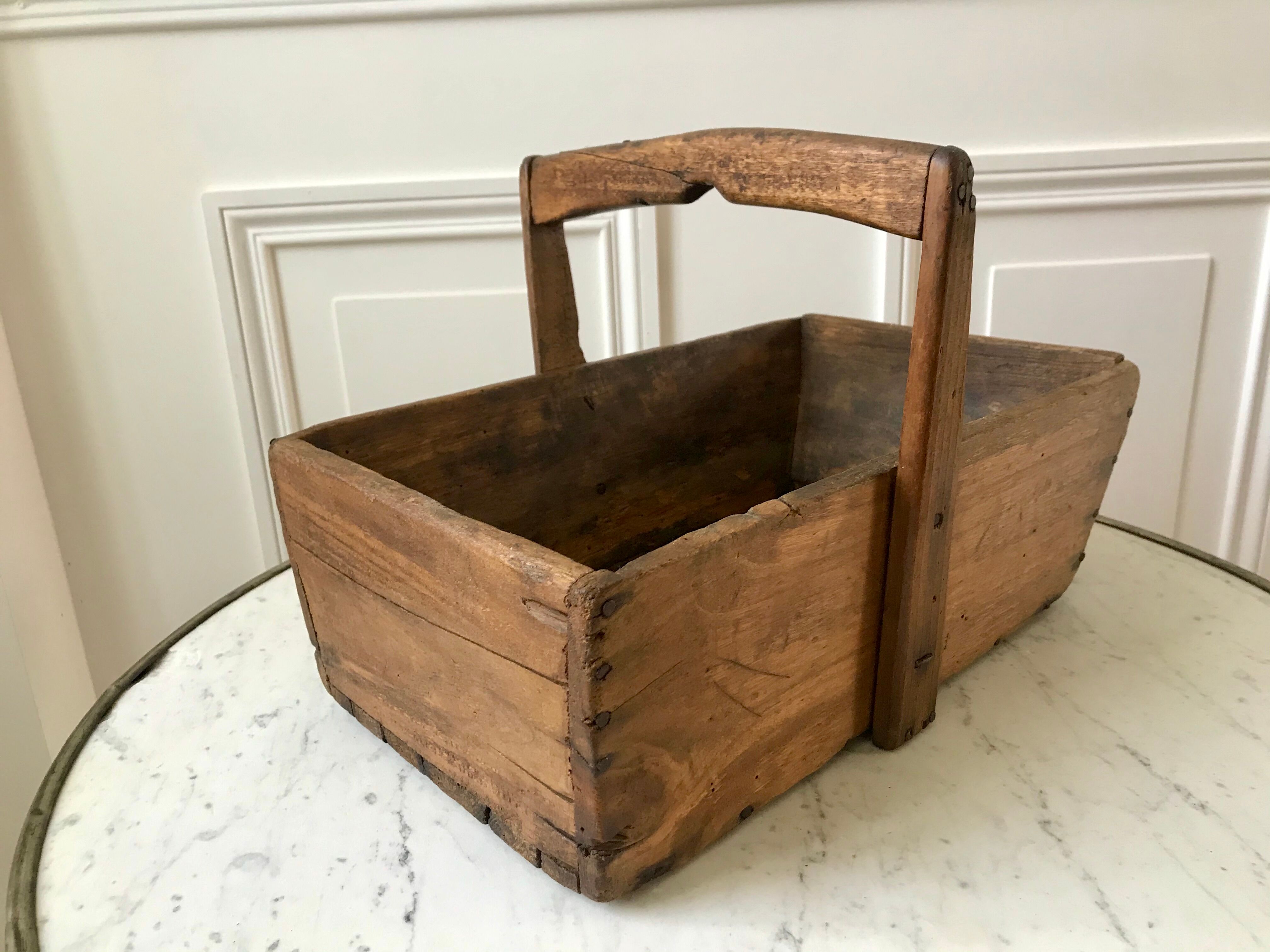 panier en bois ancien début XXème