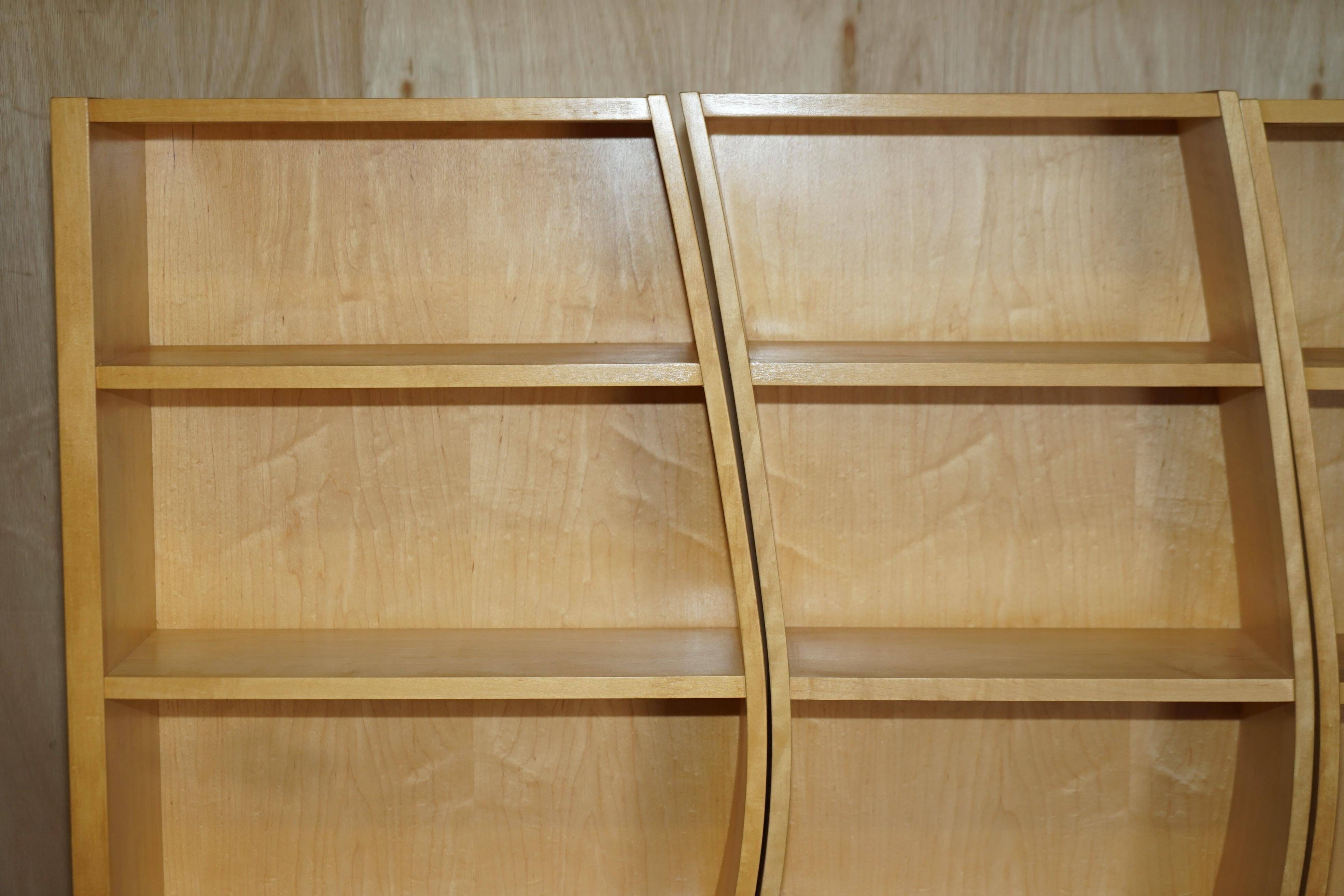 Birch libraries in three curved sections