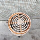 Wood and rattan stool