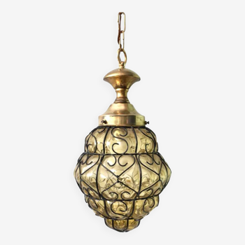 Amber Venetian lantern pendant light