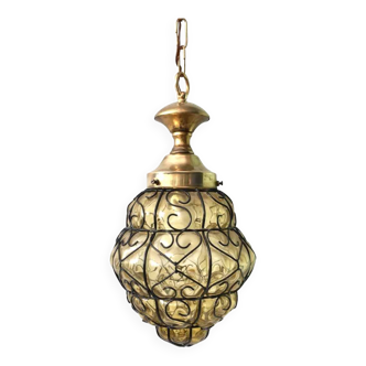 Amber Venetian lantern pendant light