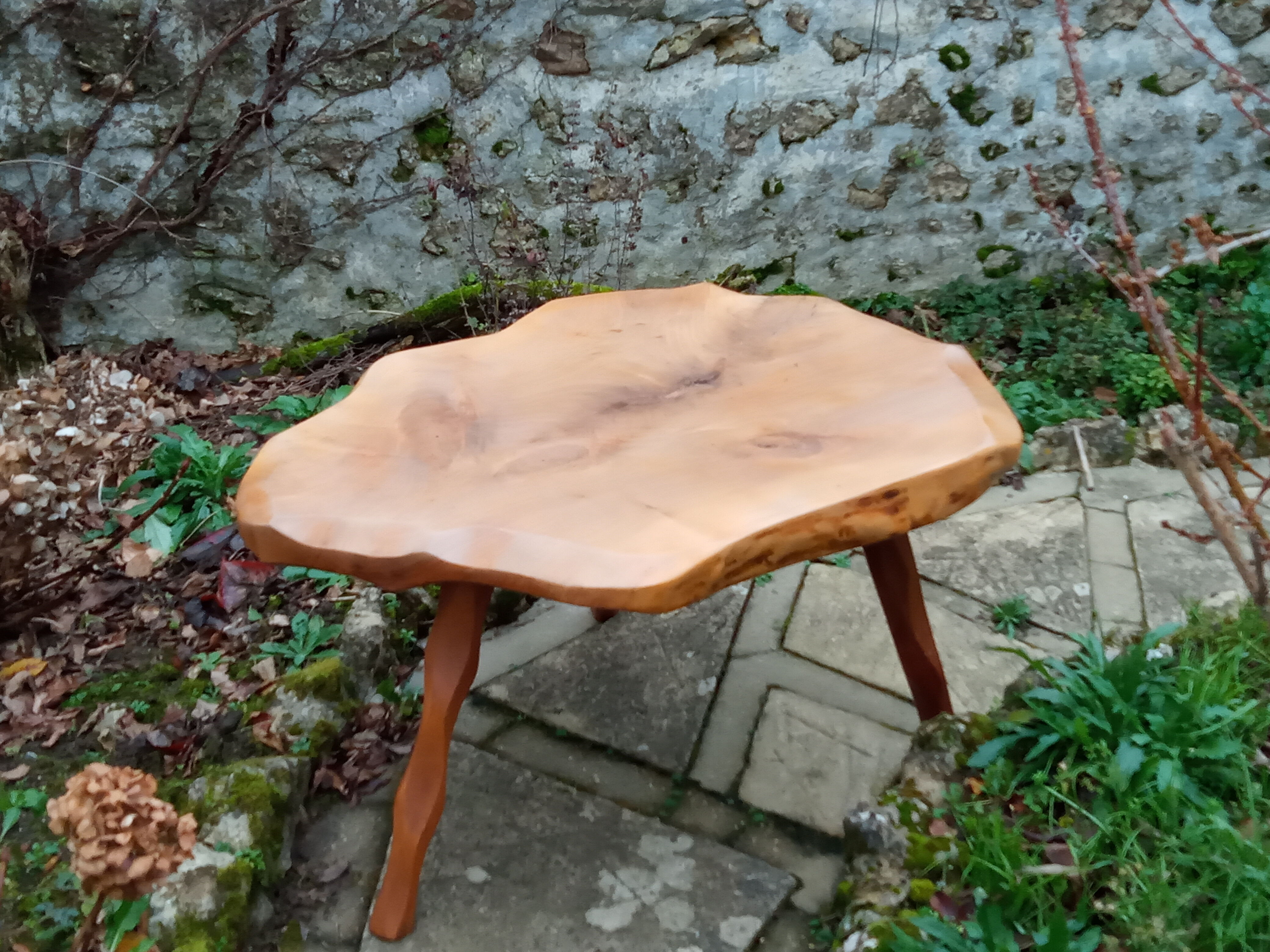 Brutalist olive coffee table 60s
