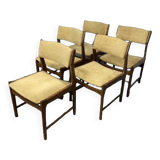 Suite of 5 Scandinavian chairs 60s