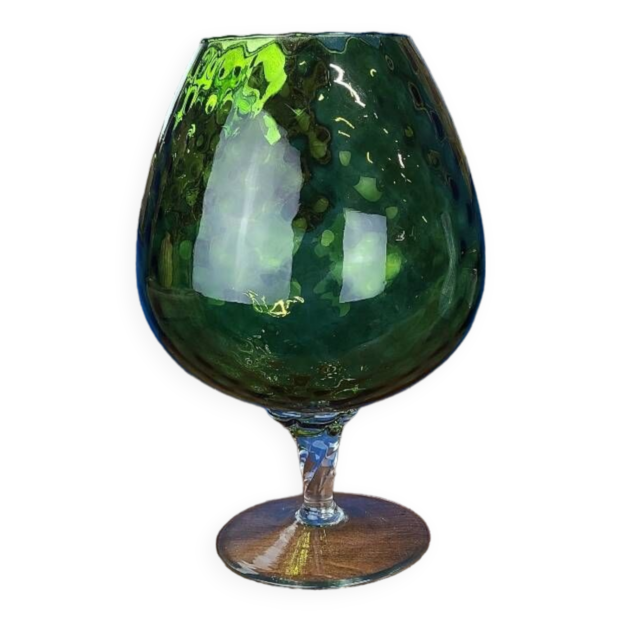 Vase vert, en verre empoli vintage