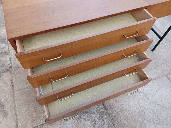 Coiffeuse commode vintage style scandinave Claude Vassal Magasins Pilotes