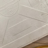 Vintage pink and gold faience floral trivia La Ferté Gaucher France